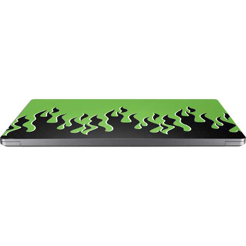 Green Flames Laptop Skins